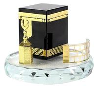 RLKHXBS Tabletop a Tre Pezzi Crystal Gilded Kaaba Incisione Desktop Soggiorno Artigianato Office Architettura Modello Kit Elegante Statua di Statue di ricchezza