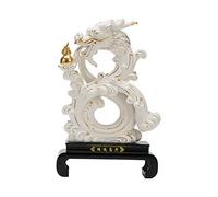 RLKHXBS Tabletop Ceramic Dragon Statue Feng Shui Decorations Office Decoration Handicraft Collectible Ideal Gift Desktop Ornament