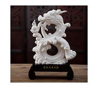 RLKHXBS Tabletop Ceramic Dragon Statue Feng Shui Decorations Office Decoration Handicraft Collectible Ideal Gift Desktop Ornament