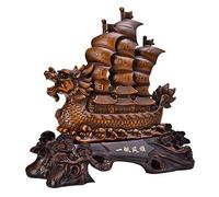 RLKHXBS Tabletop Feng Shui Dragon Sailboat Statue Crafts ha Un favorevole Fino in Fondo, per Il Soggiorno Office Desktop Boss Tavolo da Boss Fortunato Decorazioni per la casa.
