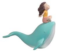 RLKHXBS Tabletop Girl Bedroom Desktop Statue Decoration Ornaments Simulation Whale Character Ornament Statue of Wealth Statues