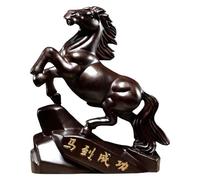 RLKHXBS Tabletop Horses Statues And s Decoration, Chinese Feng Shui Horse Statue Office Decoration, Tabletop Decor Ornaments for Wealth And Success Good Lucky Gifts,Brown ~ M