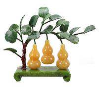 RLKHXBS Tabletop Natural Topaz Stone Gourd Decoration On The Fifth Floor Auspicious Room Decoration High-End Gifts Symbolize Health Statue