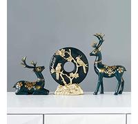 RLKHXBS Tabletop Statue Marble Deer Statue Gold Couple Elk Crafts Decoration Home Luxury Room Decoration Accessories Desktop Jewelry Gift Figurines