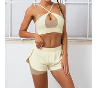RLKHXBS UJHESW Women's Tracksuits Yoga Suit Sports Bra High Waist Fitness Shorts Gym Push Up Running Workout Clothes Sportswear
