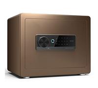 RLKHXBS Waterproof, Steel And Lock Box Fireproof Document Safe Home with Electronic Keypad & Key, Security for Money Medicine Valuables, Brown