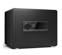 RLKHXBS Waterproof, Steel And Lock Box Fireproof Document Safe Home with Electronic Keypad & Key, Security for Money Medicine Valuables, Black