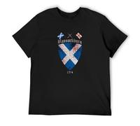 RlMI LINMY Bannockburn Robert 1314 Flag Scotland The Bruce Banner Scottish Battle O-Neck 100% Cotton Short Sleeve Unisex T-Shirt L