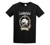 RlMI LINMY Combichrist Skull Unisex 100% Cotton Short-Sleeve T-Shirts Black M