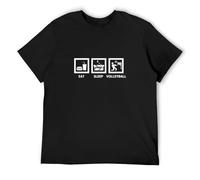 RlMI LINMY Eat Sleep Volleyball Volley Ball Beach Indoor O-Neck 100% Cotton Short Sleeve Unisex T-Shirt XXXL