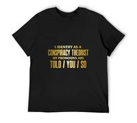 RlMI LINMY I Identify as a Conspiracy Theorist My Pronouns Are Told You So O-Neck 100% Cotton Short Sleeve Unisex T-Shirt M