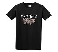 RlMI LINMY Its all Good Pig Pork Meat Butcher BBQ Barbecue Funny Gift Birthday O-Neck 100% Cotton Short Sleeve Unisex T-Shirt XXXL