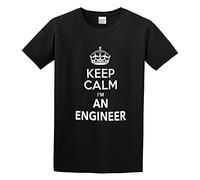 RlMI LINMY Keep Calm I'm An Engineer Funny O-Neck 100% Cotton Short Sleeve Unisex T-Shirt M