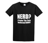RlMI LINMY Nerd? I Prefer The Term Intellectual Badass O-Neck 100% Cotton Short Sleeve Unisex T-Shirt XL