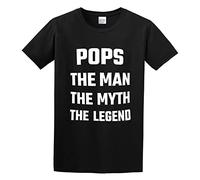 RlMI LINMY Pops The Man The Myth The Legend O-Neck 100% Cotton Short Sleeve Unisex T-Shirt M