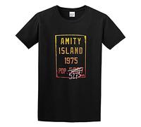 RlMI LINMY Shark Thriller Spielberg Movie Amity Island? O-Neck 100% Cotton Short Sleeve Unisex T-Shirt L