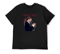 RlMI LINMY Simply Red Hits Stars Flame CD Book Mick Hucknall Life Blue Sting O-Neck 100% Cotton Short Sleeve Unisex T-Shirt XXXL