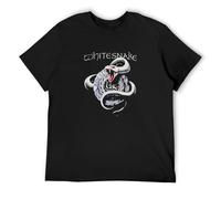 RlMI LINMY Whitesnake Greatest T-Shirt Graphic Top Printed Shirt Short-Sleeve Tee Mens Black M