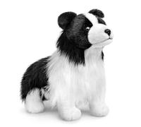 RLOMUTE Peluche Morbido border collie - Cuscino Animale Giocattolo Realistico - 28cm/11, border collie Peluche Modello di Bambola Regalo per Bambini (nero)