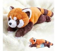RLOMUTE Peluche Panda rosso appesantito Microondabile Carino Super Morbido Cuscino animale Bambola abbraccio Caldo Freddo Regalo per tutte le età - Bambini adolescenti e adulti 21 pollici 4,4 libbre