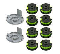 RLT36B33 & RY36LT33A-0 Bobine di ricambio per decespugliatore di corde e tappo per Ryobi RAC142 36V per RLT36B33 & RY36LT33A-0 filo di ricambio per spighe e mangiatore di erbacce (8 bobine + 2 tap)