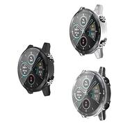 RLTech Cover per Honor Magic Watch 2 46mm, Ultra Slim Silicone Case di Gel AntiGraffio Protettiva Custodia per Honor Magic Watch 2 46mm, Nero&Argento&Chiaro