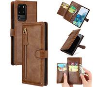 RLTech Cover per Samsung Galaxy S20 Ultra, Folio Caso in Pelle PU Portafoglio con Slot Holder, Chiusura Magnetica, Kickstand Custodia Flip Case per Samsung Galaxy S20 Ultra 6,9 Pollice, Marrone