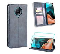 RLTech Cover per Xiaomi POCO F2 Pro, Folio Caso in pelle PU Portafoglio con Slot Holder Chiusura Magnetica Flip Custodia per Xiaomi POCO F2 Pro con 2PC Pellicola, Blu