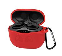 RLTech Custodia per JBL Tune 120TWS, Cute Custodia Protettiva in Silicone Case Cover per JBL Tune 120TWS con Cinturino ad Anello, Rosso