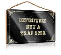 RLVH Cartello da appendere per la decorazione della casa sicuramente non una trappola in legno cartello di benvenuto per porta d'ingresso, decorazione per casa e ufficio (15 x 28 cm)