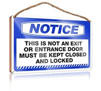RLVH Cartello per ufficio in legno per porta avviso This Is Not An Exit or Entrance Door Sign in legno decorazione patio esterno nuova casa regali per la casa (20 x 30 cm)