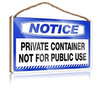 RLVH Divertente cartello da parete con avviso per contenitore privato non per uso pubblico, cartello in legno da appendere alla parete, cartello per decorare la casa (15 x 28 cm)