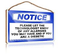 RLVH Divertente cartello da scrivania con scritta in inglese "Please Let The Technologist Know of Any Wooden Sign For Husbands Door Signs For Home Funny", 23 x 35 cm