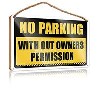 RLVH Funky Home Decor Cartello in legno da appendere alla parete, con scritta "No Trespassing With Out Owners", 15 x 28 cm