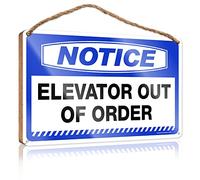 RLVH Targa da appendere alla parete con avviso ascensore fuori ordine cartello in legno regalo per lavoro amici bar cartelli per uomo grotta (23 x 35 cm)