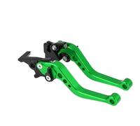 RLVYTA Freno Leve di Frizione Maniglia Leva freno a tamburo frizione moto universale adatta per modifiche, 1 paio, leva freno moto in lega CNC pompa freno leva(Green)