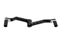 RLVYTA Leva del Cambio Pieghevole per Leva del cambio con punta e tallone per moto adatta per Harley Touring Electra Street Road Glide 121 117 ST Model Leva Cambio Piastra del Gradino(Black Silver)