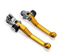 RLVYTA Leve freno e frizione pieghevoli per motocross, con perno girevole, per moto da cross, con cavo, adatte per YAMAHA YZ250F 2009 2010-2022 YZ250F(A pair gold)