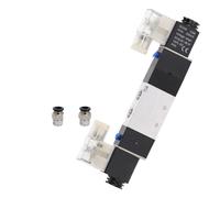 RLZQSGOT 4V220-08 Elettrovalvola pneumatica a 5 Vie e 2 Posizioni da 1/4" DC12V DC24V AC110V AC220V con connettore da 4 mm, 6 mm, 8 mm, 10 mm, 12 mm(With-6mm-Fitting,AC110V)