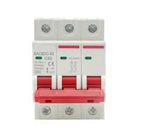 RLZQSGOT Interruttore Automatico Solare Mini DC 1000V 3P Interruttore di Protezione da sovraccarico 6A 10A 16A 20A 25A 32A 40A 50A 63A DC1000V Fotovoltaico PV MCB 1 pz(6 Years)