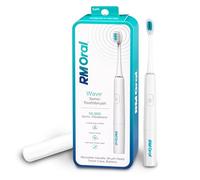 RM Oral Wave Sonic Spazzolino da denti a batteria con setole morbide e custodia da viaggio, 56.000 vibrazioni soniche per pulizia e sensibilità, sbiancamento e rimozione della placca, timer da 2