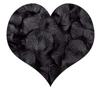 Rmeet Petali di Rosa Artificiali,1000 Pack Petali di Fiori in Seta Decorazione Romantica Petali di Rosa per Matrimonio Confetti da Tavola Scatter 5 * 5CM Nero