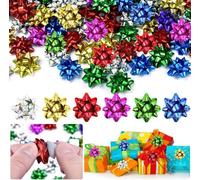 RMENOOR 150 Pz Fiocchi Regalo Adesivi Coccarde per Pacchi Regalo Autoadesivi 2.5cm Mini Fiocchetti per Pacchetti Regalo Assortimento di Fiocchi Regalo Colorati per Regali, Natale, Compleanno