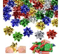 RMENOOR 200 Pz Coccarde per Pacchi Regalo Autoadesivi Fiocchetti per Pacchetti Regalo 2,5CM Mini Fiocchi di Regalo Natale per Decorative di Festa, attività