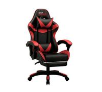 RMF Sedia Gaming Professionale Ergonomica Reclinabile, Poltrona Gaming Seduta Comoda e Rilassante con Poggiapiedi - Sedia per Gamer con Ruote Girevoli, Altezza Regolabile Rosso/Nero