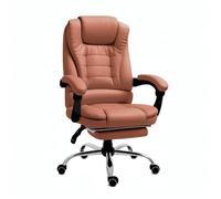 RMF Sedia Ufficio Ergonomica Professionale Reclinabile, Sedia Scrivania Seduta Comoda e Rilassante con Poggiapiedi - Poltrona Relax con Ruote Girevoli Altezza Regolabile Marrone