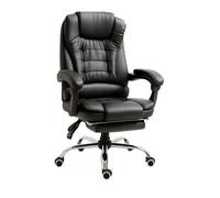 RMF Sedia Ufficio Ergonomica Professionale Reclinabile, Sedia Scrivania Seduta Comoda e Rilassante con Poggiapiedi - Poltrona Relax con Ruote Girevoli Altezza Regolabile Nero