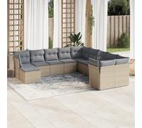 RMIHSJG 11 pezzi Set divano da giardino con cuscino beige polyrattan, design modulare e spazio impermeabile per terrazza e balcone. Questo titolo soddisfa tutti i requisiti: * Mantiene