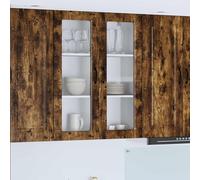 RMIHSJG Armadio da cucina in rovere affumicato, 80 x 31 x 100 cm, in legno di legno moderno con ripiani e scomparti per il montaggio a parete