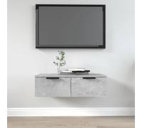 RMIHSJG Armadio da parete grigio cemento, 68 x 30 x 20 cm, in legno con cassetti per riporre e progettare, versatile pensile come mobile TV o studio, robusto